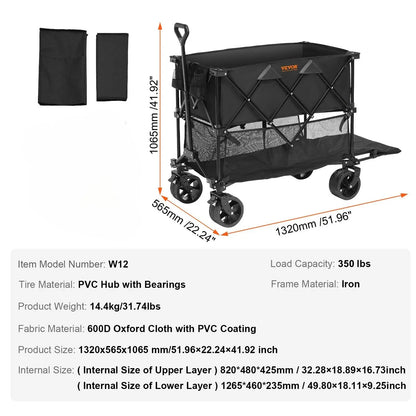 VEVOR Foldable Double Decker Wagon, Summervibes