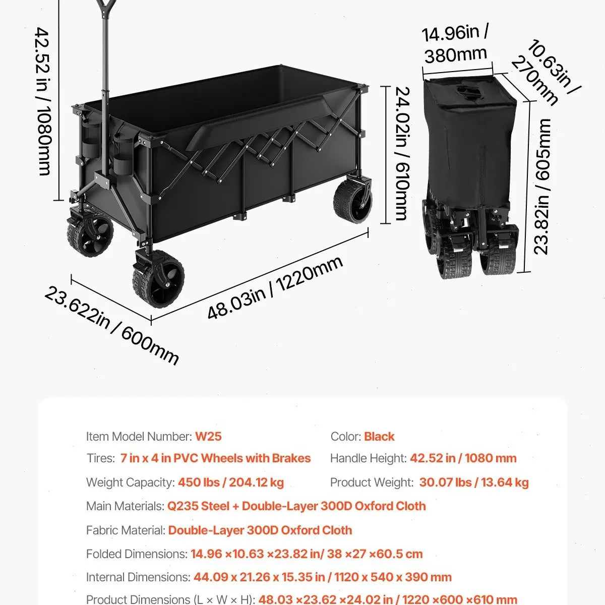 VEVOR Foldable Double Decker Wagon, Summervibes