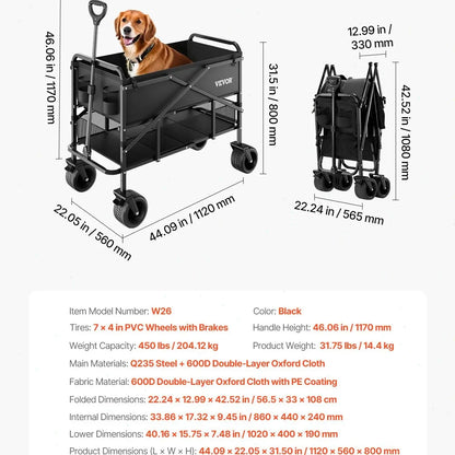 VEVOR Foldable Double Decker Wagon, Summervibes