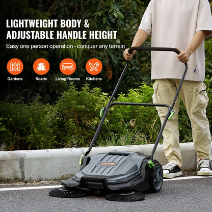 VEVOR 25.6" Walk-Behind Push Floor Sweeper