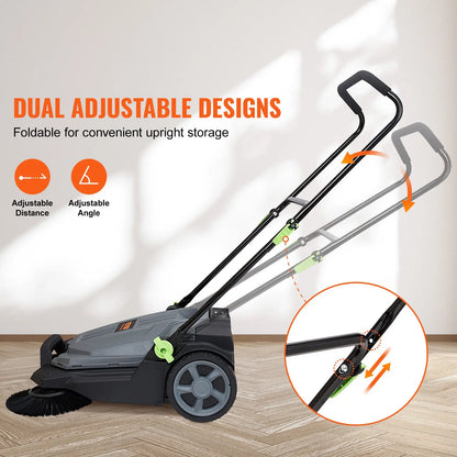 VEVOR 25.6" Walk-Behind Push Floor Sweeper
