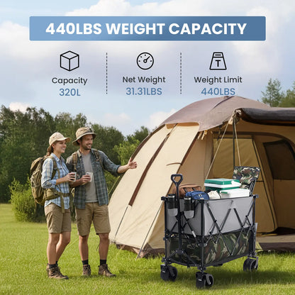 Large Capacity Folding Double Decker Wagon with Brakes