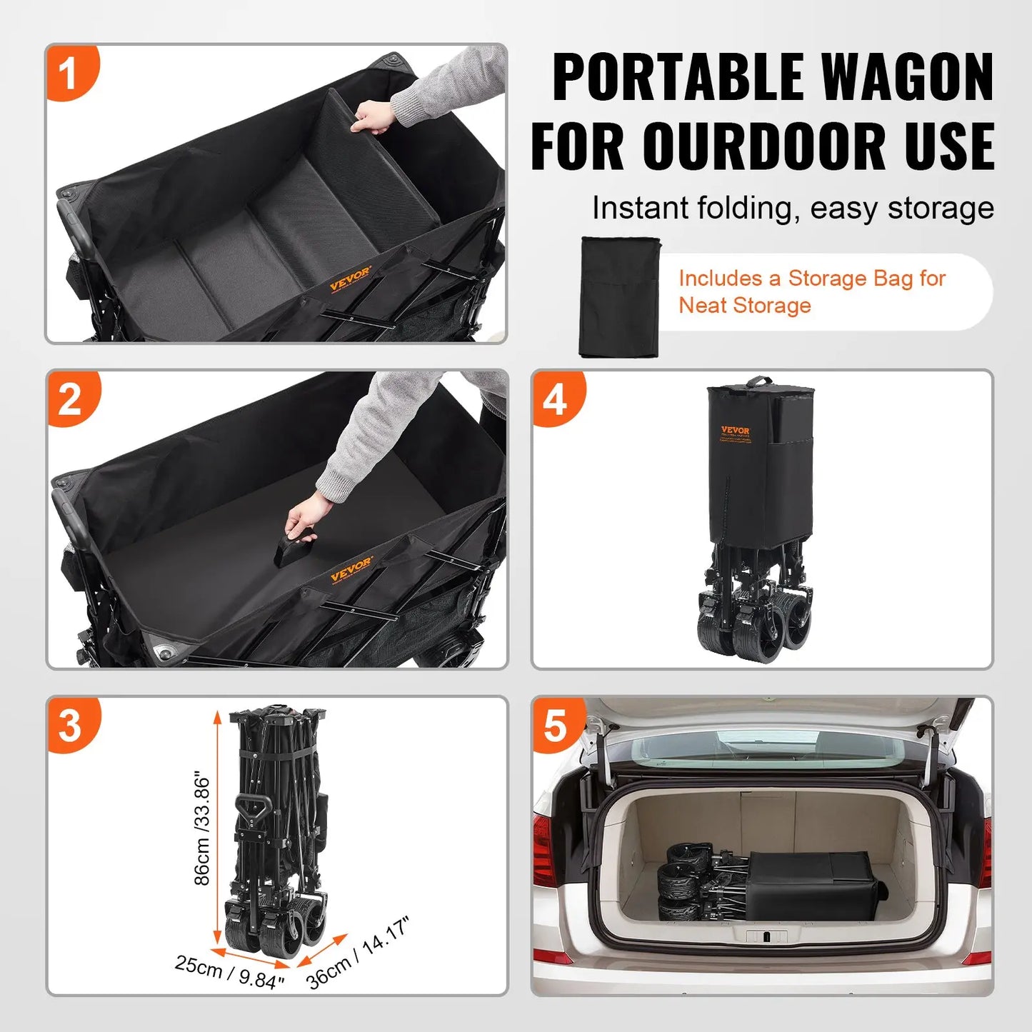VEVOR Foldable Double Decker Wagon, Summervibes