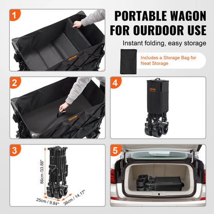 VEVOR Foldable Double Decker Wagon, Summervibes